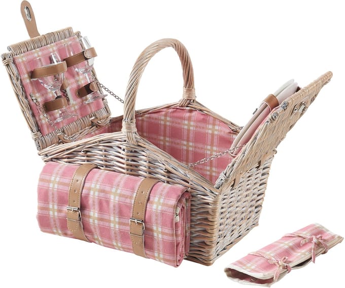 Picknickmand Bucchianico 2-persoons picknickset geel en wit casa.pro