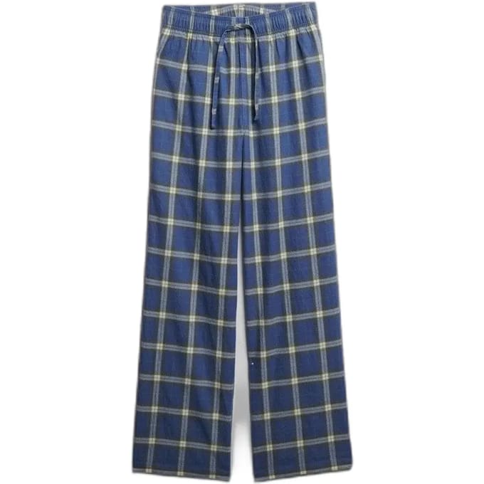 Superdry Katoenen Geruite Broek met Elastische Band Blauw Grootte: 36