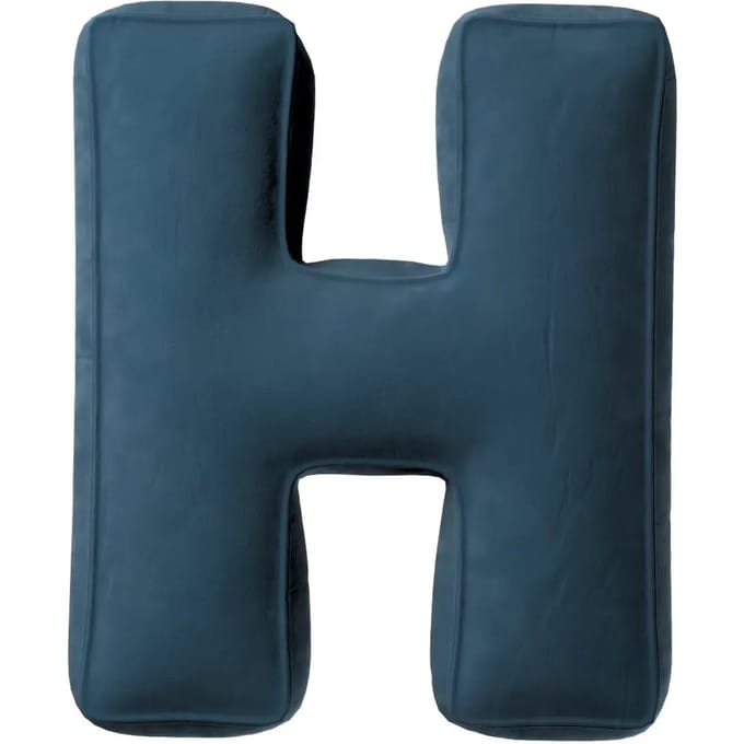 Kussen letter h Yellow Tipi Posh Velvet