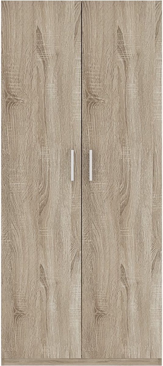 Interiax Opbergkast - Kledingkast 'Mila' - 2 Deuren & 4 Legplanken | Sonoma Eik | 180x80x42 cm