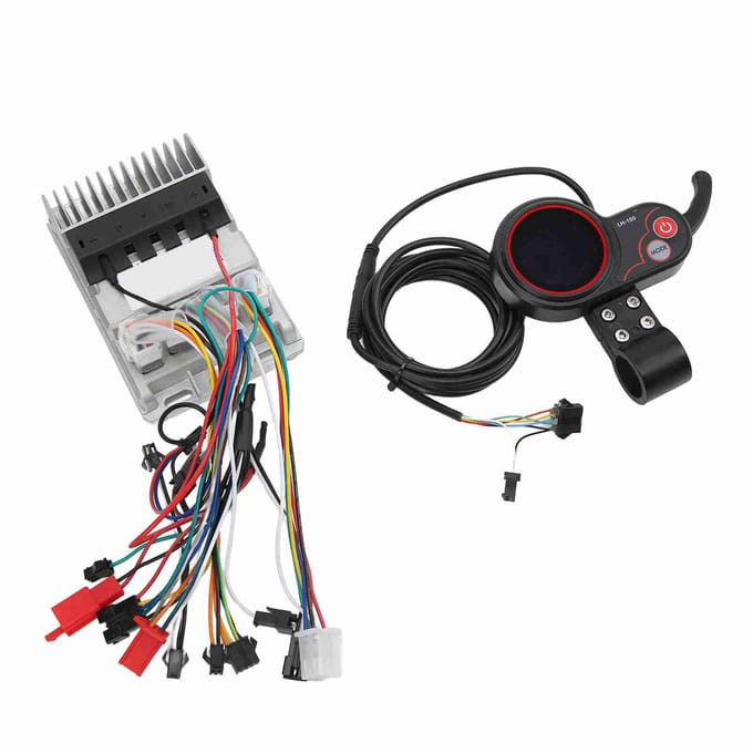 Contrôleur de moteur sans balais 48 V 60 V 500 W LH100 avec écran LCD et kit de contrôleur d'onde sinusoïdale à 3 modes black