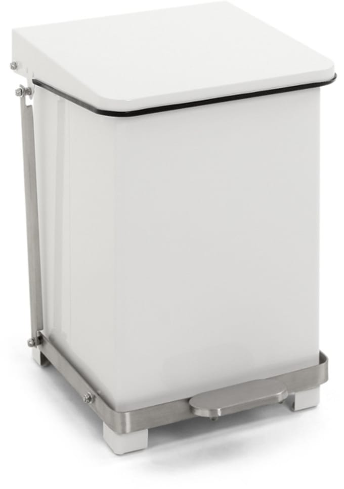 V-Part - Industriële pedaalemmer 27 liter - Steel - wit - Afvalemmers