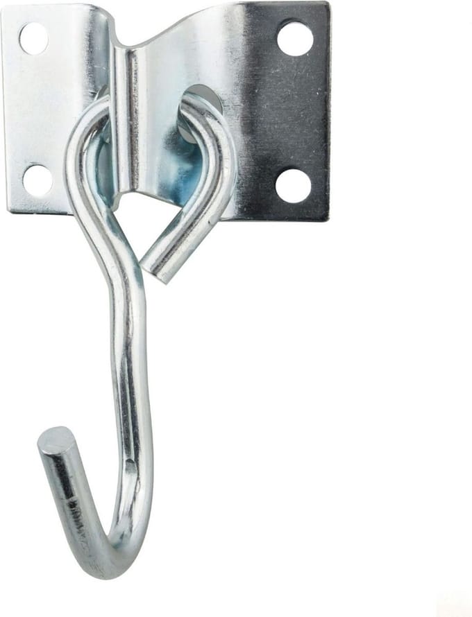 Schommelhaak met bevestigingsplaat - 100mm - Gegalvaniseerd