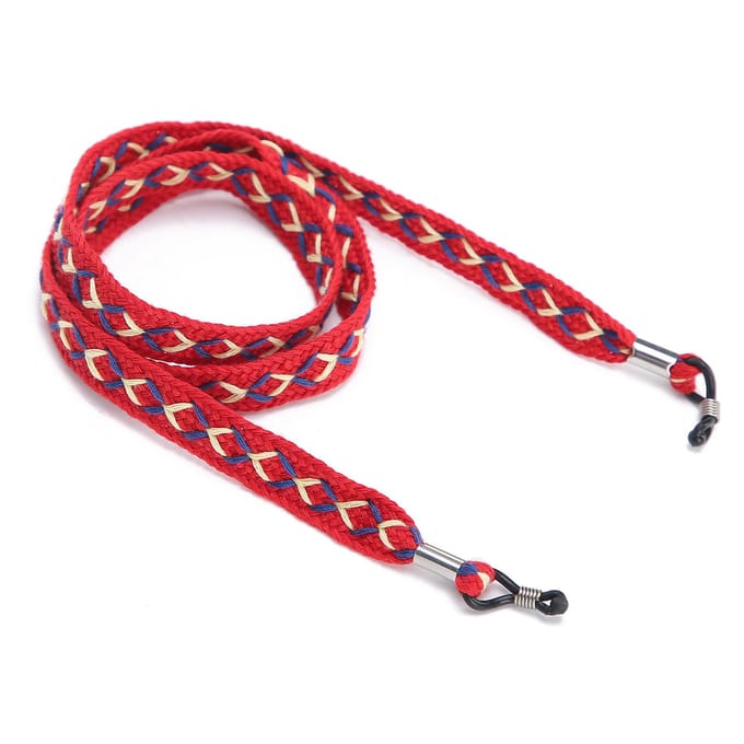 Gebreide Exquise Brillenketting Elegant Draagbaar Zonnebril Lanyard Riem Accessoire red