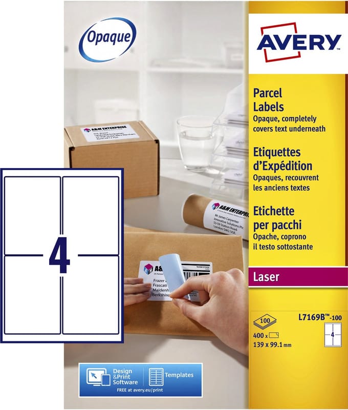 Etiket avery l7169b 99.1x139mm blockout 400st | 5 stuks