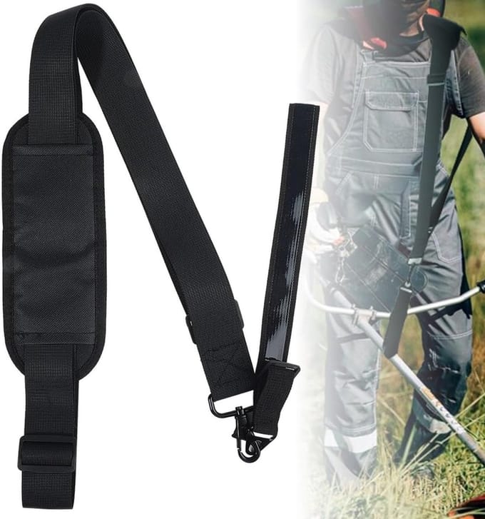 Draagtuig Bosmaaier - Schouderriem Trimmer - Comfortabel Werken - Verstelbaar & Gewatteerd - 75-123 cm - Zwart