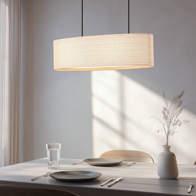 Lindby - Hanglamp - 2lichts - PVC, textiel, kunststof - H: 20 cm - E27 - beige