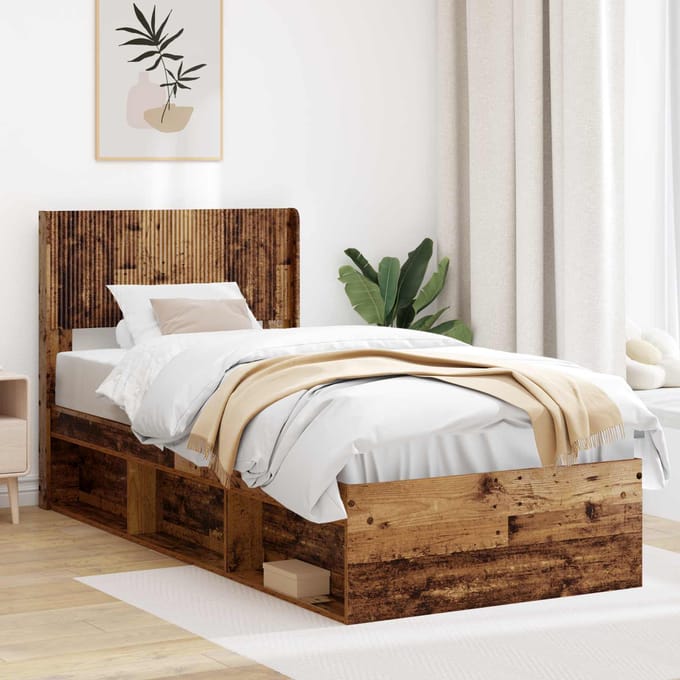 vidaXL - Hoofdbord - Oud - hout - Bewerkt - hout