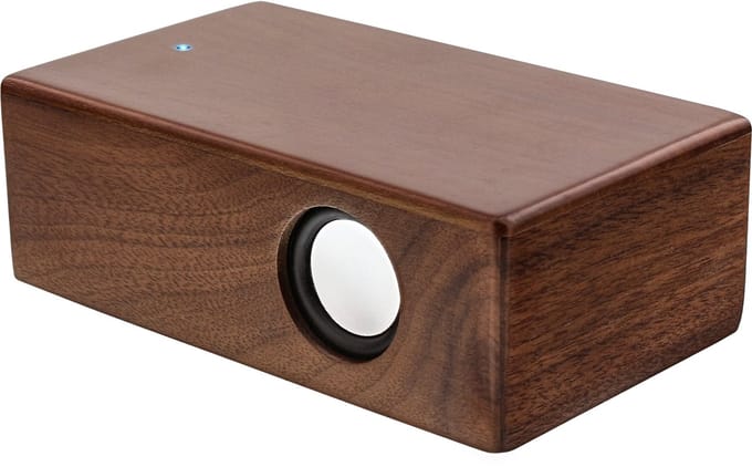 InLine® woodbrick, inductieluidspreker in echt houten behuizing, walnoot