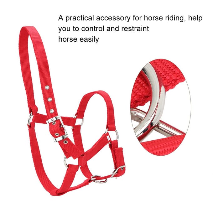 Hoge Dichtheid 6mm Verdikte Webbing Paardentuig Controle Halster Ruitersport Accessoires Rode Kleur red