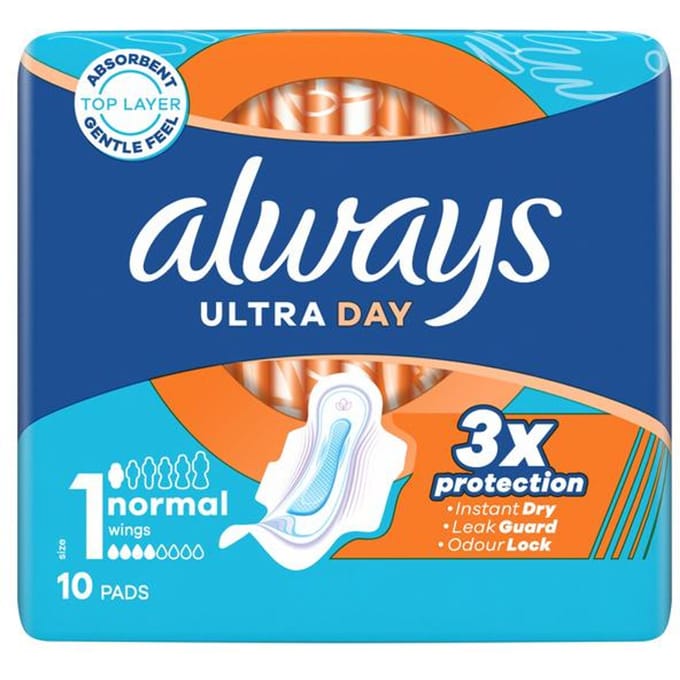 Always Ultra Normal Plus Maandverband met Flapjes 10 Stuks