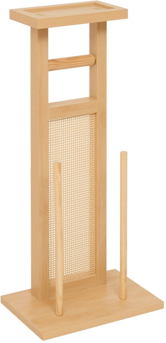 5Five Cane Toiletrolhouder staand met reserve - 28x20x65cm - Beige