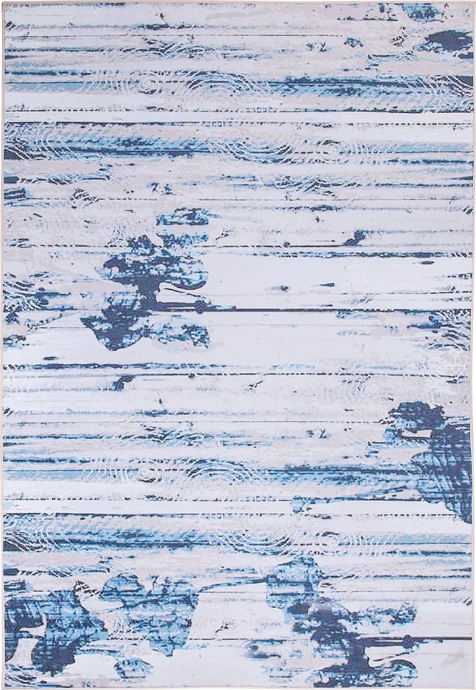 BURDUR - Laagpolig vloerkleed - Lichtblauw - 140 x 200 cm - Polyester