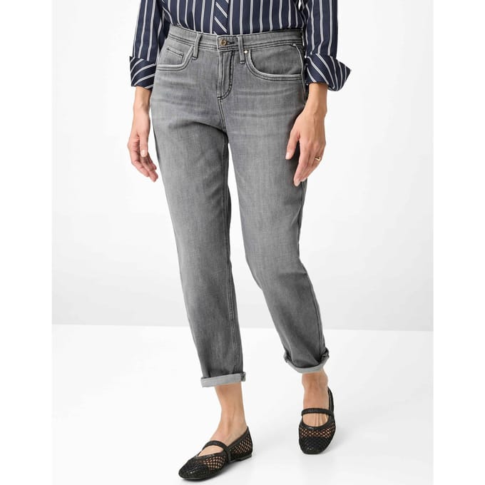 Brax Dames Jeans  Style MILEY S USED LIGHT GREY, denim lichtgrijs, maat 40K