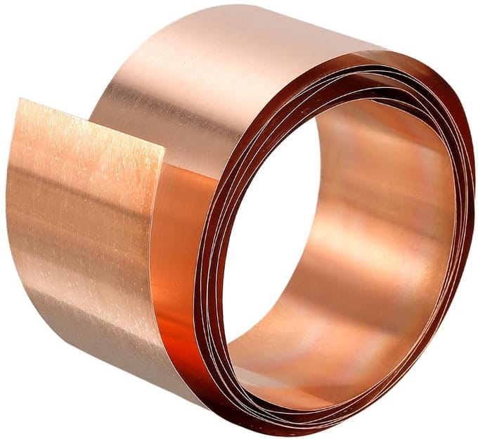 Koperen Bladrol Metaalfolie Plaat 1000x25x0.5 mm