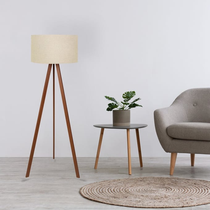 Asir - Vloerlamp - Beige - 150 cm hoogte - 38 cm diameter
