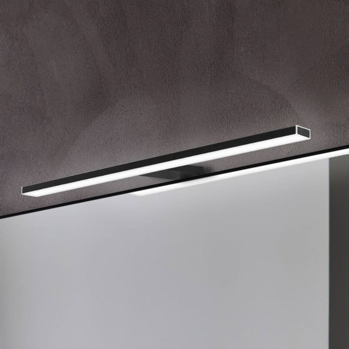 Ebir Pandora LED spiegellamp, mat zwart, 45,8 cm