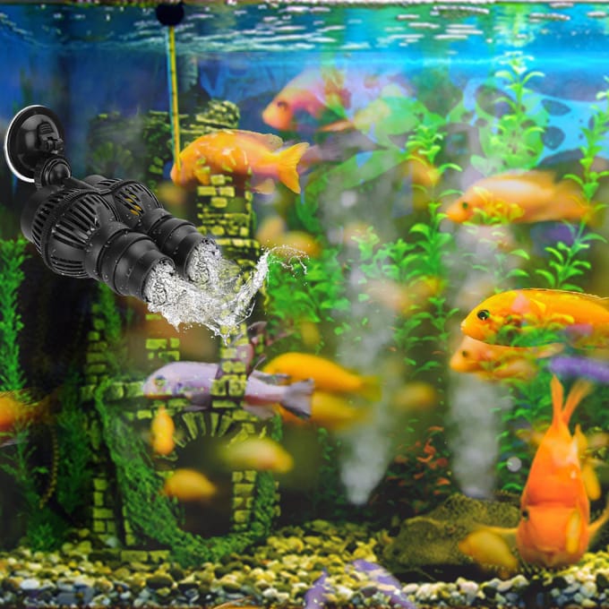 6000L/H Aquarium Wave Maker Fish Tank Wave Maker Zoetwaterpomp Zuig Dompelpomp Powerhead Type 1 black