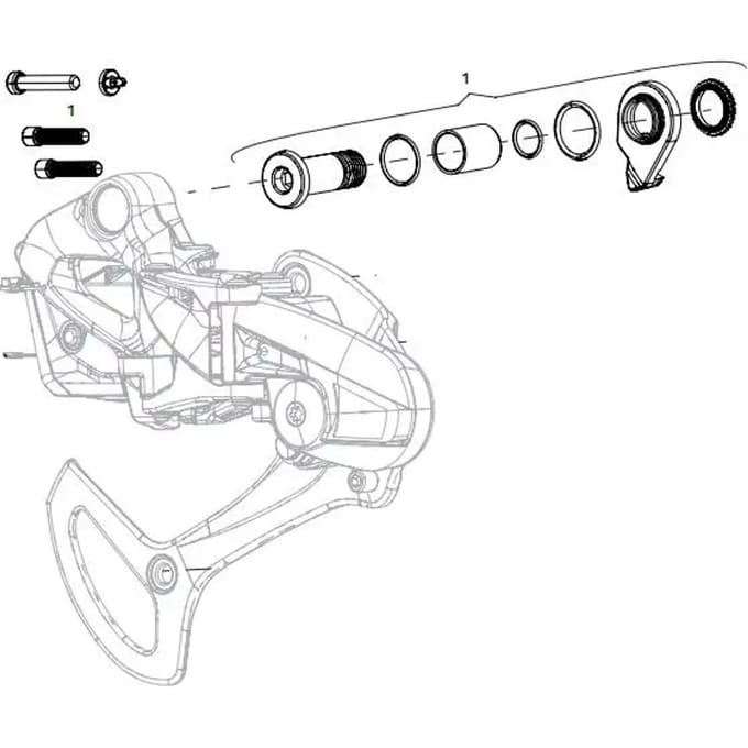 Achterderailleur Sram Kit Ecrou/Vis Xo1 Eagle Axs