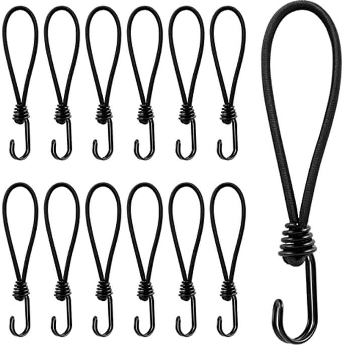 Spanrubber met haken 20 cm - Multifunctionele en duurzame zeilspanner voor transport en bevestiging