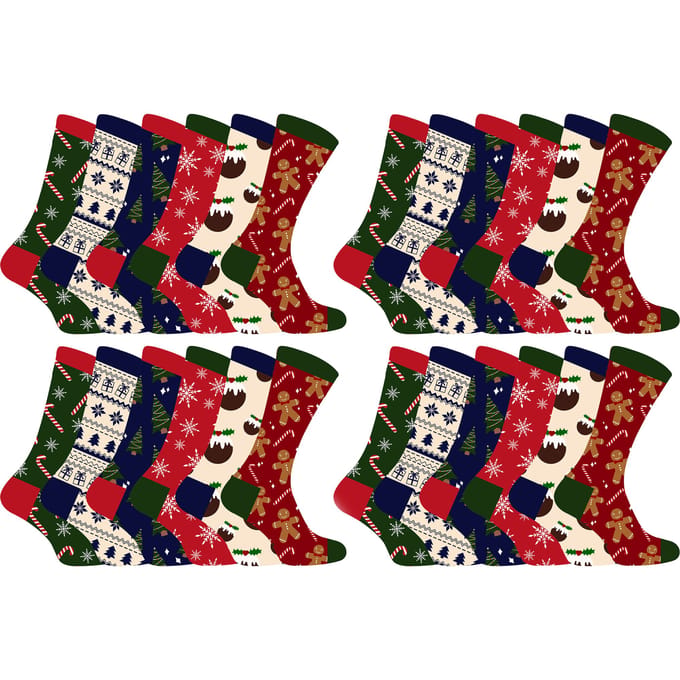 Nieuwigheid kerstsokken voor heren - 24 Pack