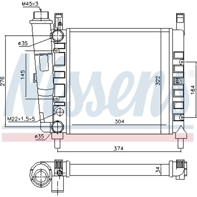 Radiator, motorkoeling NISSENS 61930