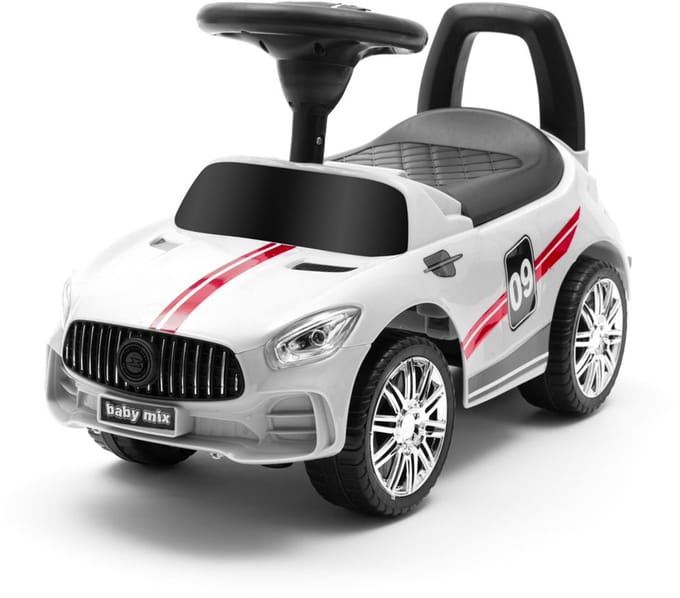 Baby Mix Racer loopauto wit met geluidspaneel - Loopvoertuig