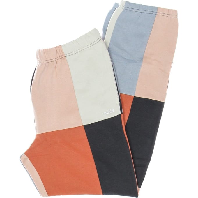 Damesfleece trainingspakbroek Lockdown joggingbroek Frans marineblauw Multi