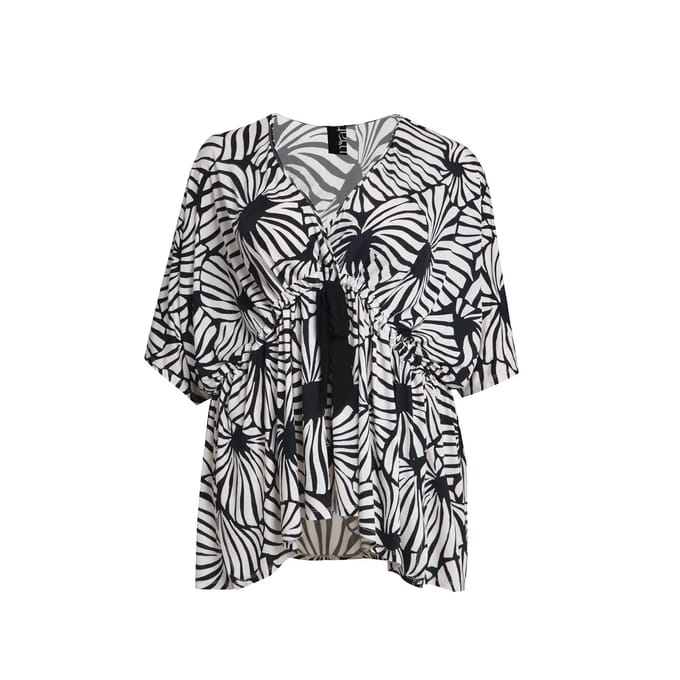 Jersey Blouse met Strikdetail Dames Mat Fashion