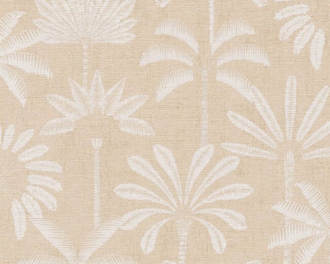 PALMBOMEN BEHANG | Grafisch - Beige Crème Wit - A.S. Création Cuba II