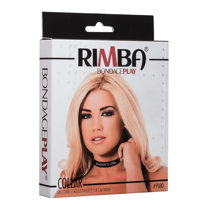 Rimba - Halsband - Collar Met Tekst - DADDY'S GIRL - Siliconen - Zwart