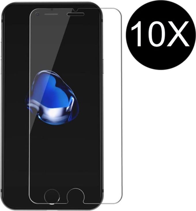 TG Techgrip - 10 Stuks Screenprotector Geschikt voor iPhone 7 Plus en iPhone 8 Plus - 2.5 D 9H HD Diamond Glas Screen protector Tempered Glass Beschermglas geschikt voor iPhone 7Plus/8Plus