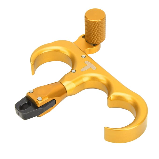 3 Vinger Handheld Boogrelease Aluminiumlegering Duimrelease voor Compoundboog Verstelbaar 360 Graden zwart