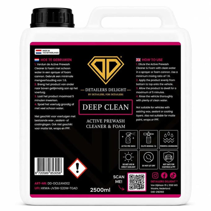 DETAILERS DELIGHT DEEP CLEAN – ACTIVE PREWASH CLEANER & FOAM 2.5L