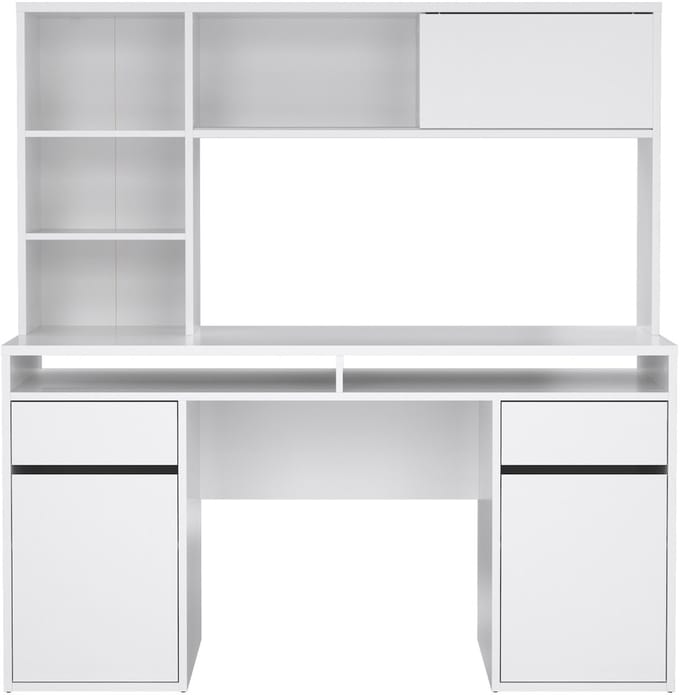 Giga Living Kantoorbureau Function Plus - Wit Hoogglans - 149x48x156cm