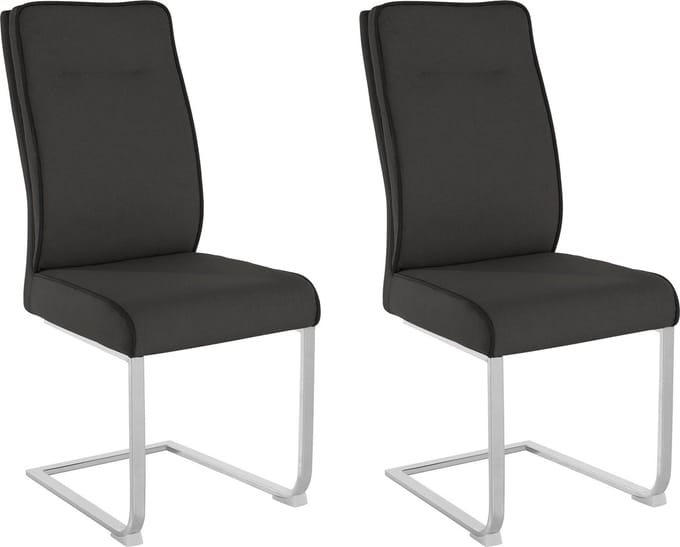 Cora-Eetkamerstoel - 2 Pack - Antraciet