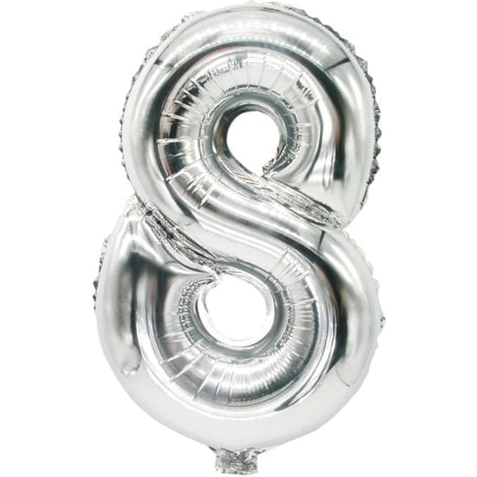 Papstar 86838, Speelgoed ballon, Polyethyleentereftalaat (PET), Zilver, Aantal, 200 mm, 350 mm