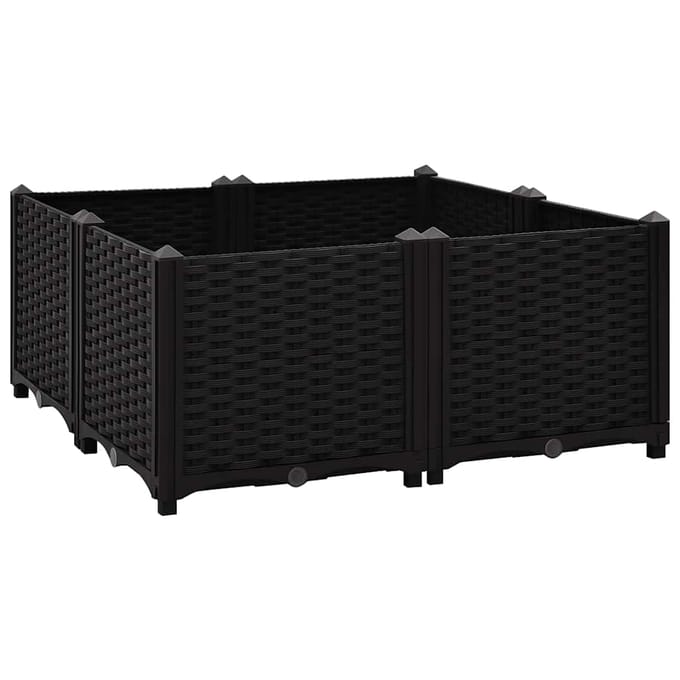 vidaXL - Plantenbak - verhoogd - 80x80x38 - cm - polypropyleen