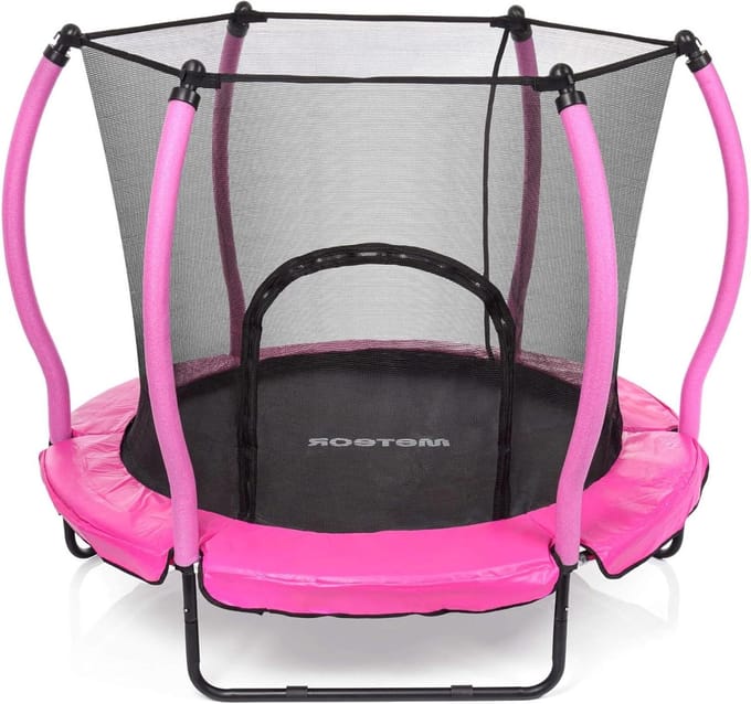Kindertrampoline met net - Binnentrampoline - Buiten spelen - Veilig binnennet - 140 cm - Roze