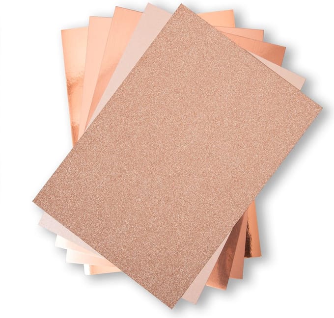 50 vellen Opulent cardstock rose gold - Sizzix