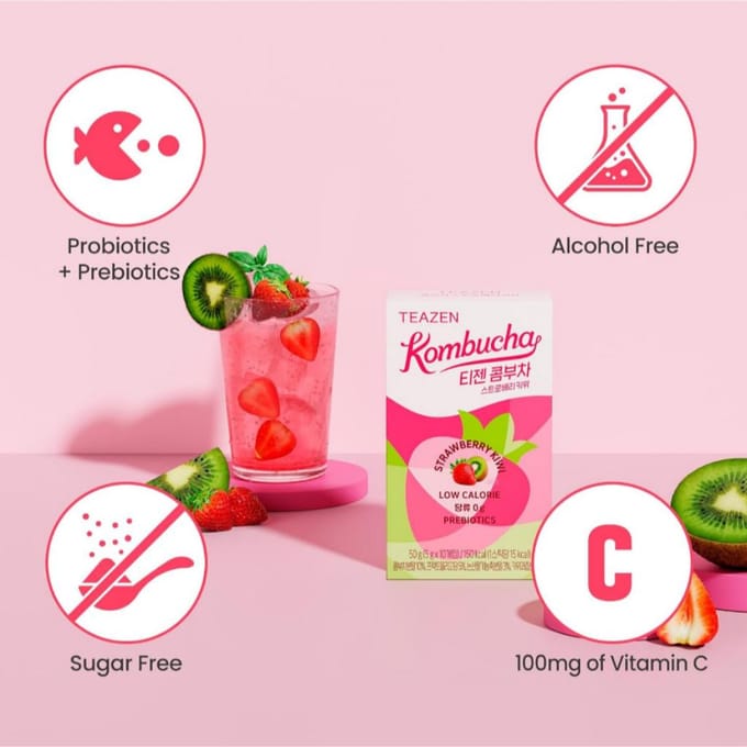 [TEAZEN] Kombucha Thee Aardbei Kiwi #30EA
