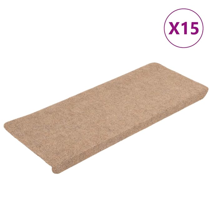 vidaXL - Trapmatten - zelfklevend - 15 - st - 65x24,5x3,5 - cm - beige