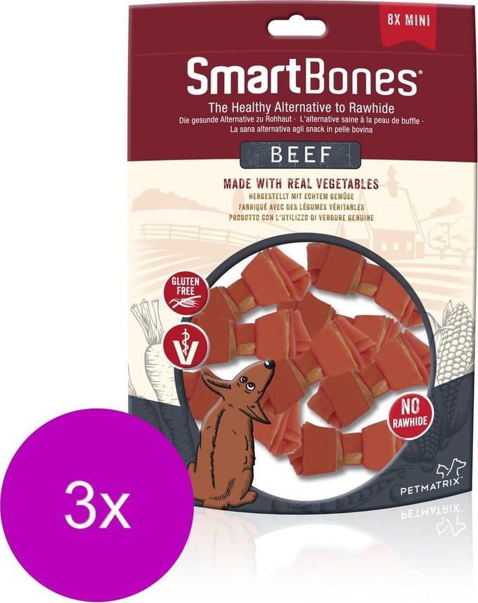 Smartbones Classic Bone Chews Rund - Hondensnacks - 3 x Mini