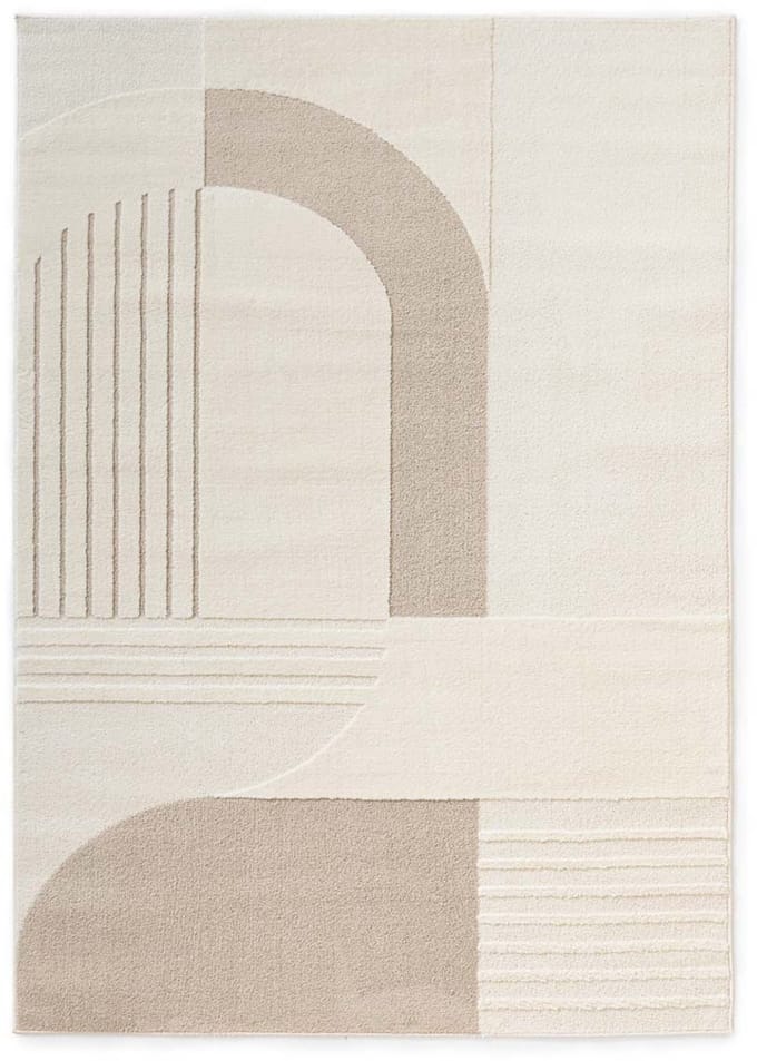 Japandi vloerkleed - Ridge Nari crème/beige 80x150