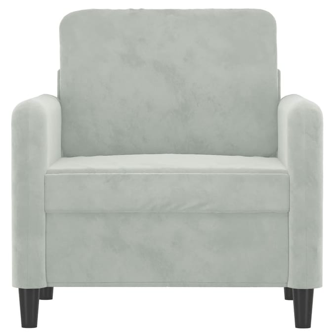 vidaXL Fauteuil 60 cm fluweel lichtgrijs