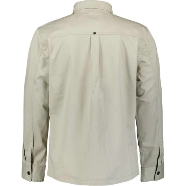 No Excess Overshirt buttons twill stretch light moss