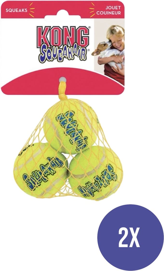 Kong - Squeakair Tennisbal Geel Met Piep