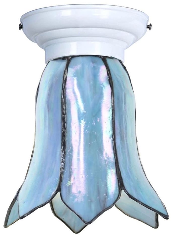 Tiffany Plafonnière wit met Gentian Blue - Art Deco Trade