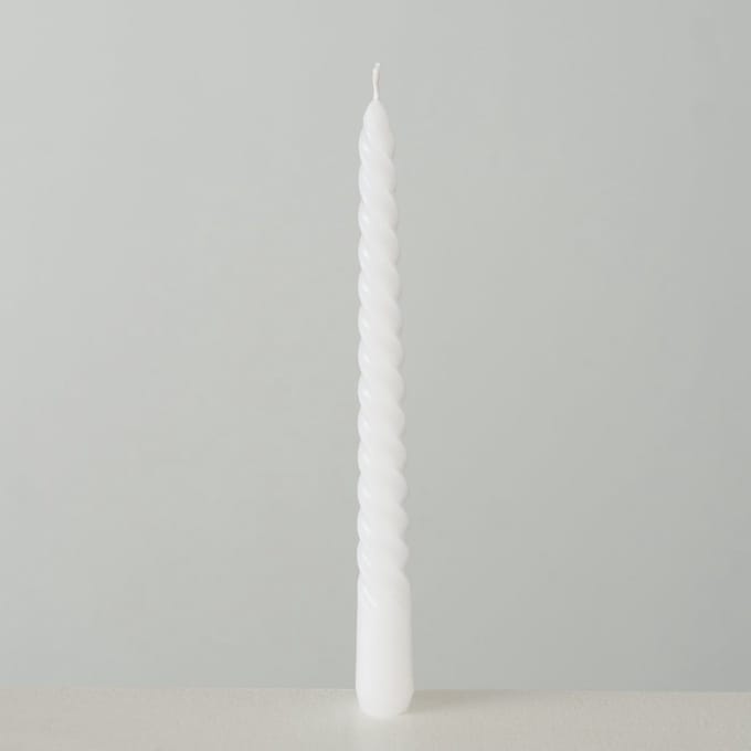 Kaarsen Home Twisto doosje a 6 stuks Ø2x20cm wit