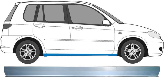 Reparatie dorpel voor Mazda 2 2003-2007 / Links = Rechts (symmetrisch)